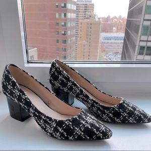 Black & White Block Heel Pumps
